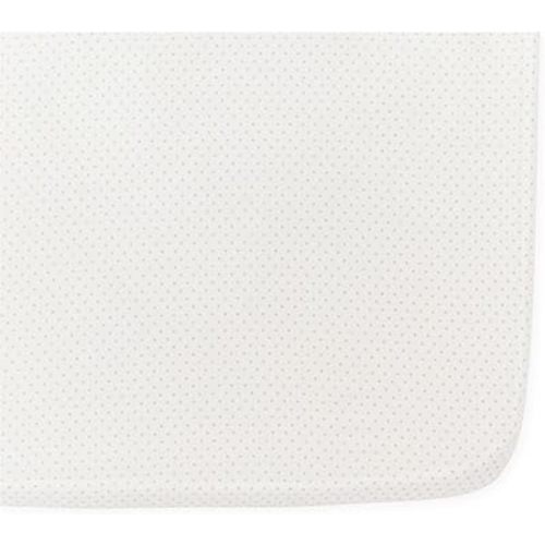 Pehr Crib Sheet, Pin Dot Pebble | Breathable Brushed Organic Cotton for Soft Sleep | Snug Fit | Reusable Fabric Bag Packaging | Standard Crib Mattresses up to 52”L x 28”W x 8”H