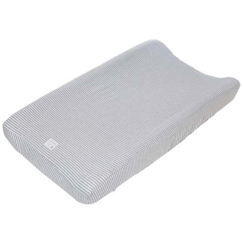 Burt's Bees Heather Grey Stripe Changing Pad Cover
