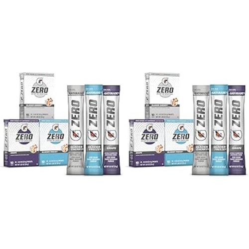 Gatorade G Zero Sports Drink Mix Powder Packets,3 Flavor Frost Variety Pack,Electrolyte Powder Drink Mix for Hydration,Zero Sugar,Total Packets,(Pack of 60)
