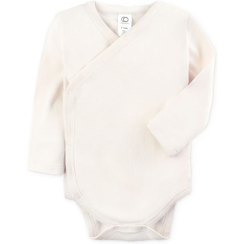 Colored Organics Baby Organic Cotton Kimono Bodysuit - Long Sleeve Infant Side Snap One Piece - Boys and Girls Clothing