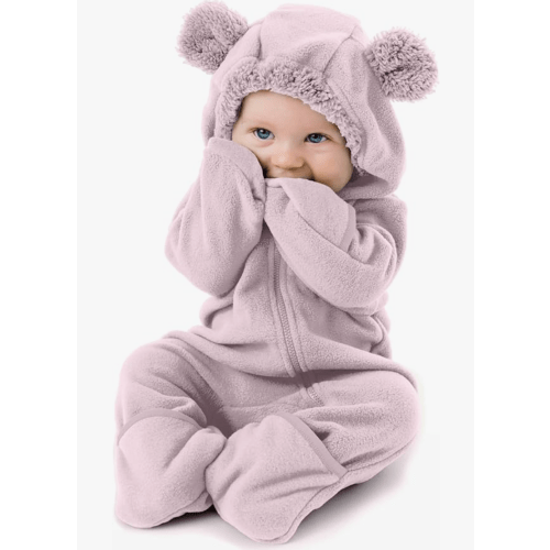Cuddle Club Fleece Baby Bunting Bodysuit with Hood, Convertible Mittens & Booties, Car Seat Friendly, Soft & Warm, Easy Zip