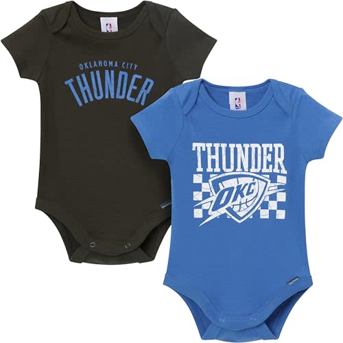 Gerber unisex-baby NBA Team 2 Pack Short Sleeve Onesie Bodysuits