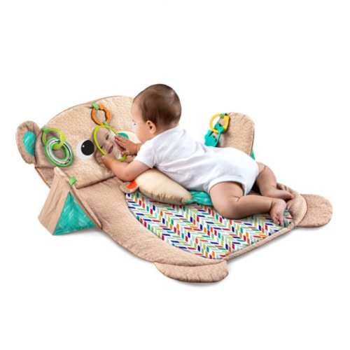 Bright Starts Tummy Time Prop & Play Activity Mat - Teddy Bear - Brown