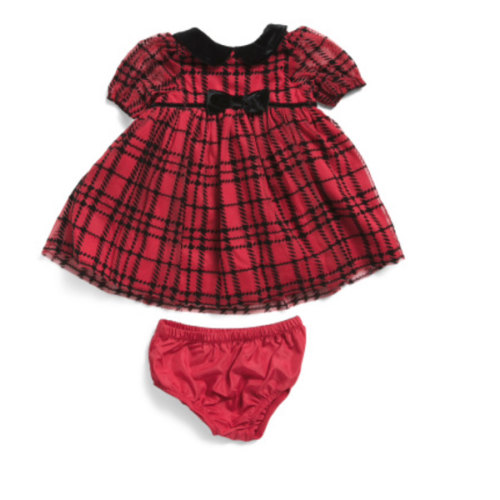 Infant Girls Faye Flocked Dress | Clothing | Marshalls
