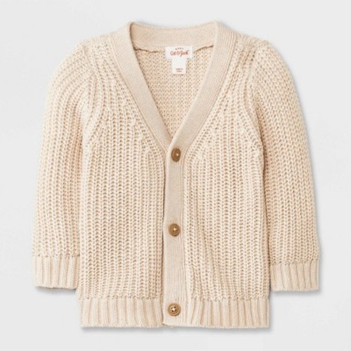 Baby Button-Front Cardigan - Cat & Jack™ Cream, Size: 3-6M