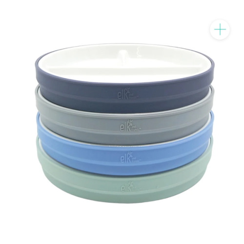 7.8"/20cm Porcelain White Divided Plates with Silicone Sleeves