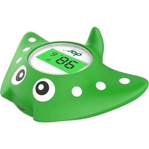 Baby Bath Thermometer for Infant & Toddler, Floating Digital Water Thermometer with 3‑Color LED Backlight, Baby Bath Toy, Hot & Cold Alert, BPA‑Free,Ray Shape