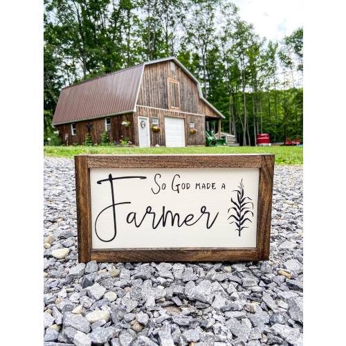 So God Made a Farmer Sign, Farm Gift, Gift for Farmer, Farm Gifts for Men, Farmer Gift for Dad, Framed Wood Farm Sign, Gift for Farmer Dad