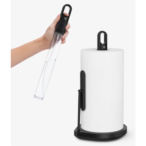 Black Paper Towel Holder with Sprayer