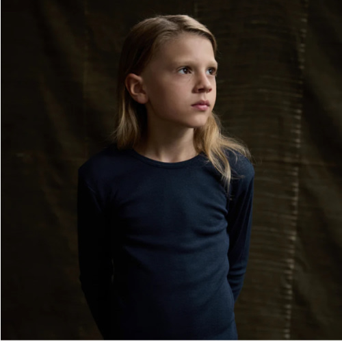 Lark Top - Merino Wool & Silk - Night Ocean