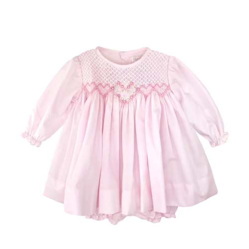 Fully Smocked Dress with Floral Heart Embroidery – The Silver Plum