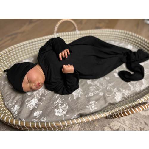 Baby Knot Gown Set: Black