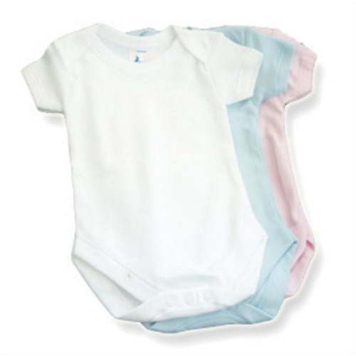 Baby Jay 100% Cotton Short Sleeve Snap Crotch One-Piece Onesie Bodysuit (0-3 Months, Pink)
