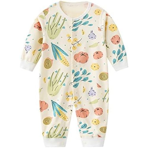 Newborn Baby Boy Girl Organic Cotton Bodysuit Long Sleeve Jumpsuit 3-Pack Outfits Clothes,0-24Months