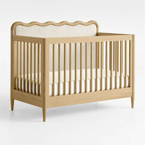 Crate & Kids Waveland Wood and Upholstered Performance Stripe Convertible Crib