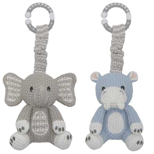 Living Textiles Elephant & Hippo Stroller Toys