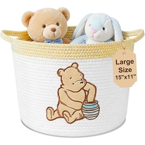 Winnie Woven Cotton Rope Bin Toy Organizer