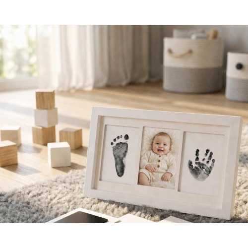 Baby Footprint & Handprint Kit | Inkless Print Kit | Frame Included