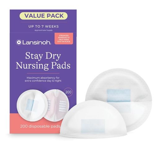 Lansinoh Stay Dry Disposable Nursing Pads, 100 Count