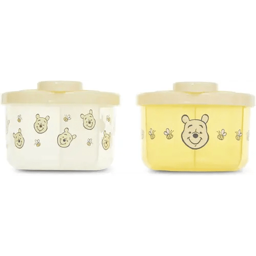 Disney Baby 2 Pack Formula Dispenser with Snap-On Lid for On-The-Go Feedings,Milk Powder Dispenser for Traveling with Infant, (Mickey Mouse, Minnie Mouse, Winnie The Pooh) 2 Pack