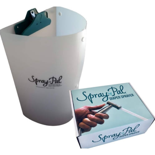 Spray Pal - Premium Cloth Diaper Cleaning Kit – Patented Splatter Shield Made in USA + High Pressure Sprayer. Best Starter Bundle for Mess-Free Diaper Spray Cleanup.