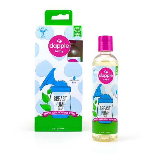 Dapple Baby - Breast Pump Soap Baby Bottle - 8 Fl Oz | Fragrance Free, Plant Based & Hypoallergenic Liquid Soap, Easy Rinse Formula Removes Milk Residue & Leaves No Taste