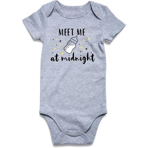 Funnycokid Baby Boys Girls Bodysuit Funny Newborn Romper Short Sleeve Infant Neutral Outfits 0-12 Months
