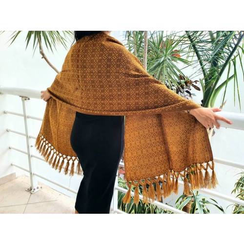 Woven Mexican Rebozo Scarf: Traditional Mayan Shawl