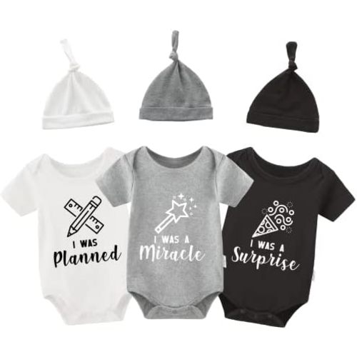 YSCULBUTOL Baby Triplets Bodysuits Baby Twins Bodysuit Cute I was Planned Clothes Cute Twins Outfit Set