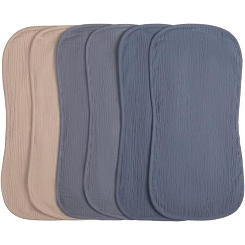 Muslin Burp Cloths 20" x 10",100% Cotton Pack of 6r, Extra Soft and Absorbent,Suitable for both boys and girls