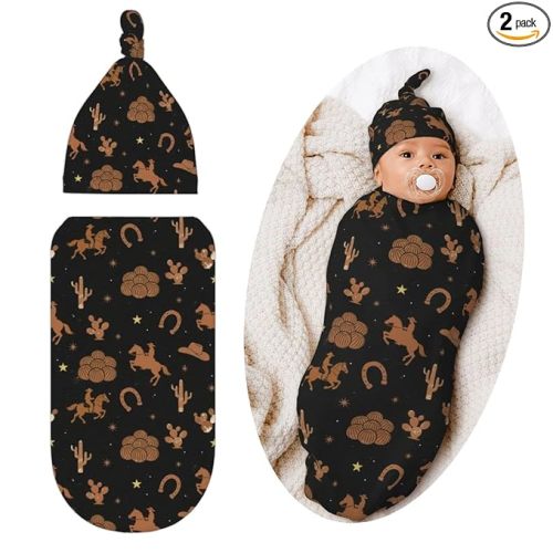Western Retro Swaddle Blankets Swaddling Blanket Western Clothes for Baby