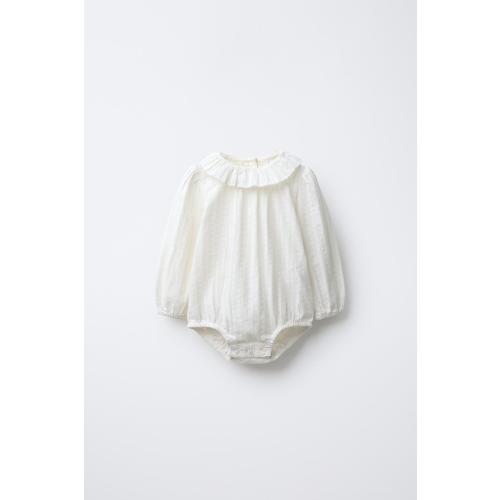 EMBROIDERED FAGOTING BODYSUIT - Ecru | ZARA United States