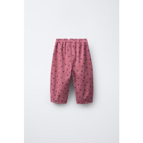 FLORAL BAGGY PANTS - Pink | ZARA United States