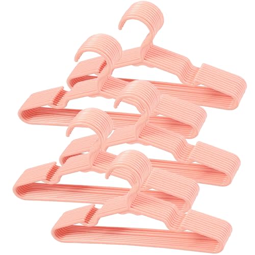 50 Pack Pink Baby Nursery Closet Hangers,Kids Plastic Hangers,Non-Slip Laundry Infant Pant & Coat Hangers for Newborn Clothes,Ultra-Thin Child Clothes Hangers for Girls Boys Toddler Kids