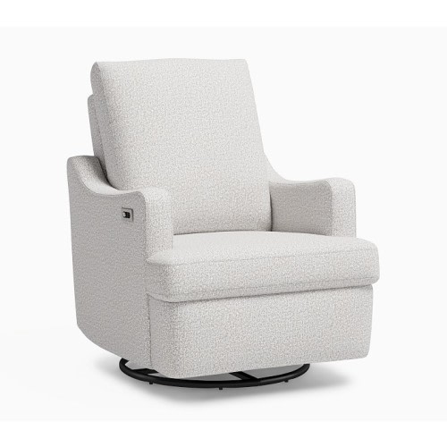 Weston Small Space Power Recliner Performance Chenille Tweed Light Gray