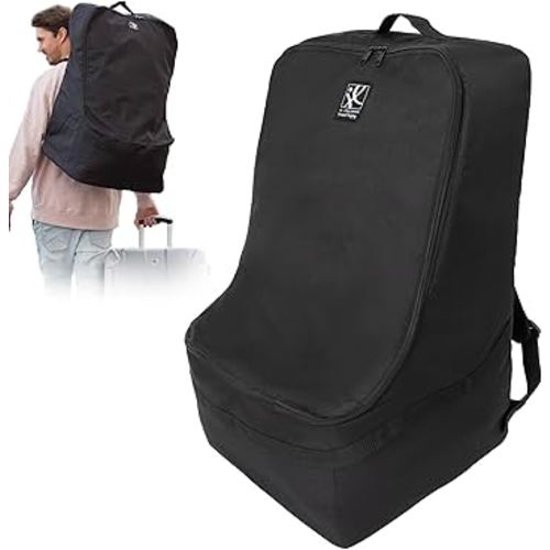 J.L. Childress Padded Backpack Car Seat Bag - Travel Bag for Airplane, Fits Most Baby & Infant Car Seats, Boosters, & Carriers, Airport Accessories for Gate Check or Baggage Check - Ultimate, Black