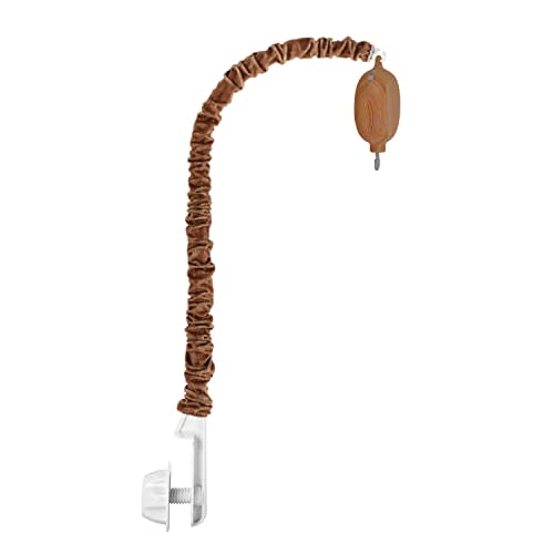 Crib Mobile Hanger & Holder with Music Box, Wood-Look & Auto-Rotating | 26-inch wood-look ABS mobile arm for crib with 35 lullabies & spinner. Hangs mobiles, plush toys&nursery decor. Sturdy, safe
