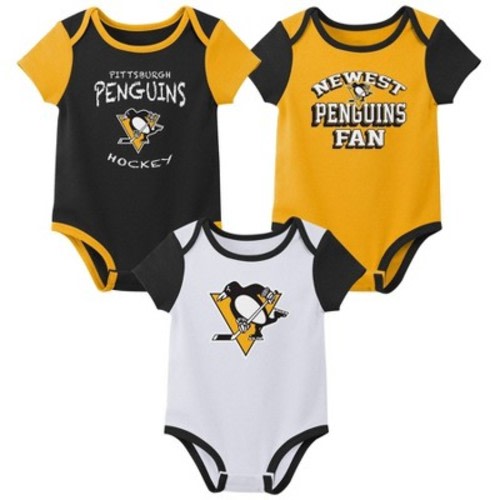 NHL Pittsburgh Penguins Infant Boys' 3pk Bodysuit, Size: 0-3M
