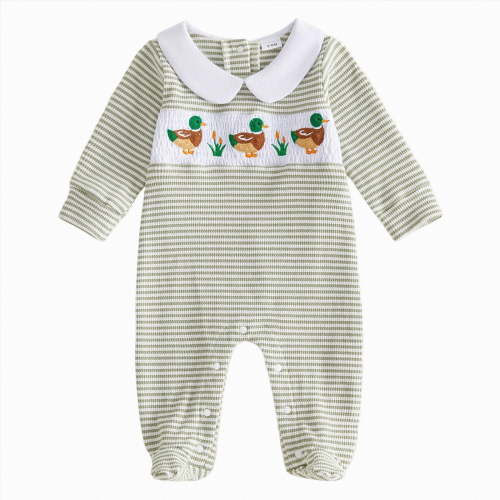 0-3 Months Infant Jumpsuit Fall Baby Boy Footie Romper Jumpsuit Footed Clothes Knit Outfit Long Sleeve Newborn Fall Winter Clothes,Green Jumpsuit One-Piece Jumpsuit