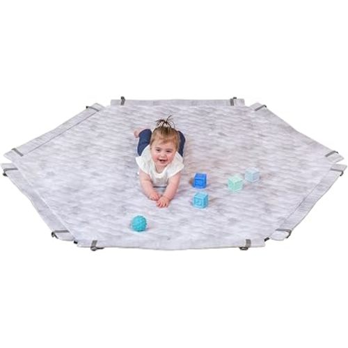 Toddleroo SecureMat Hexagon Clouds Playmat, Portable for Indoor & Outdoor Use