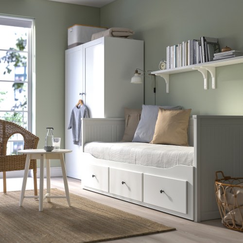 HEMNES Daybed frame with 3 drawers - white Twin