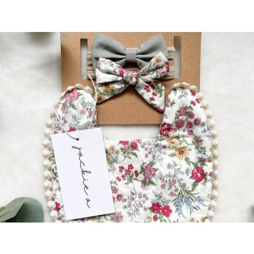 Baby Boho Reversible Bib & Headbands
,
3