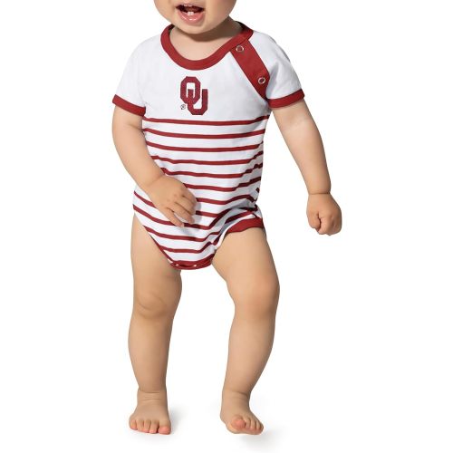 NCAA Striped Bodysuit with Shoulder Snap and Embroidered Logo -Infant Sizes 0-3M 6M 12M 18M