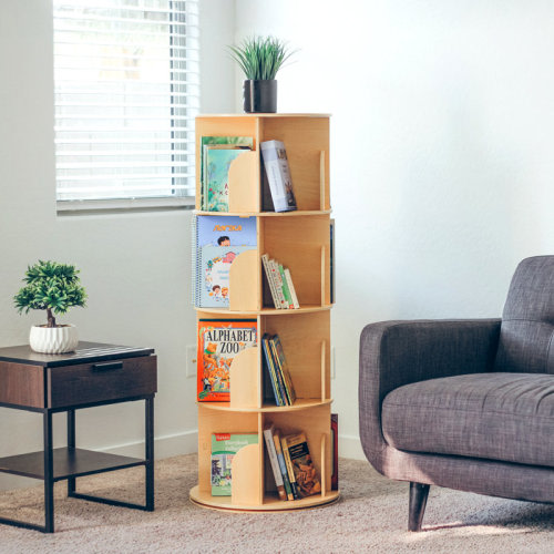 Ophelia & Co. Rotating Bookshelf For Adults, Spinning Bookshelf Tower With Large Capacity For Small Space | Wayfair