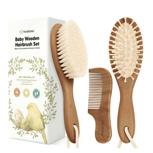 Baby Hair Brush and Comb Set-Dark W.alnut