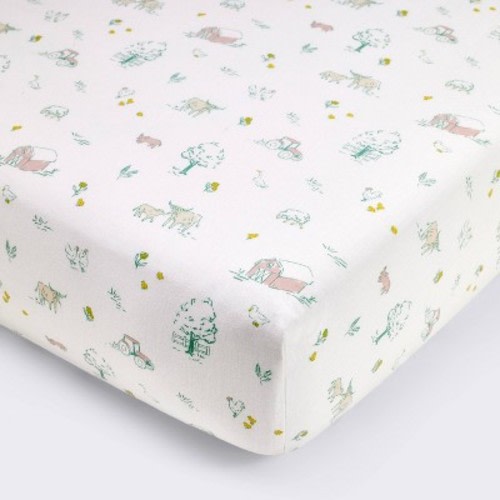 Cotton Fitted Crib Sheet - Farm Friends - Cloud Island™