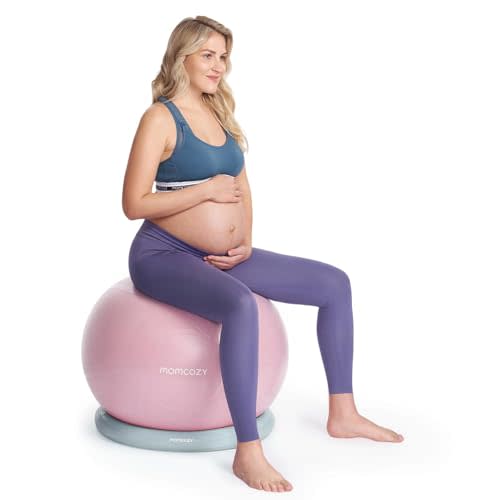 Momcozy BirthEase Pregnancy Ball Set, Birthing Ball with App Full-Journey Courses, BPA-Free PVC & Anti Burst, Exercise Yoga Ball Chair with Stability Base | BPA-free, Anti-burst, with Anti-slip Base, Supports Pregnancy Stages & Postpartum with App-guid...