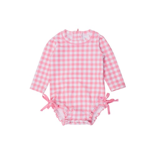 Baby Girls Long Sleeve UPF50+ One Piece Rash Guard, 18-24M