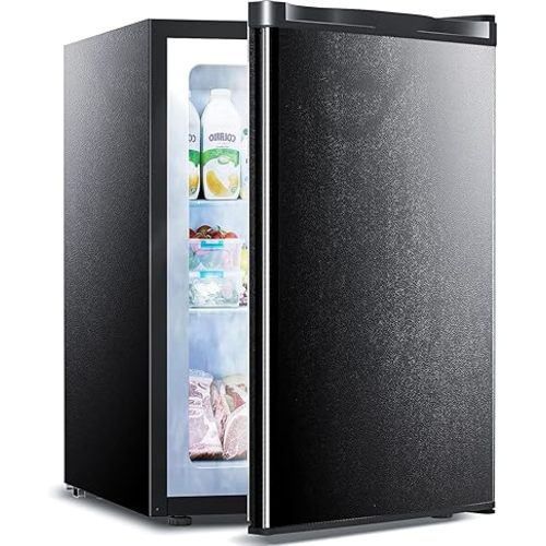 Electactic 3.0 Cu.ft Small Freezer, Mini Upright Freezer with Adjustable Thermostat, Removable Shelves, Reversible Single Door, for Bedroom/Home/Dorms/Apartment, Sanded Black