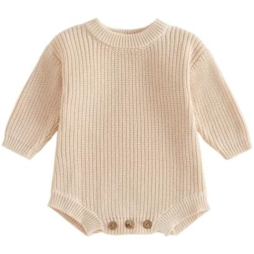 woshilaocai Baby Boy Girl Sweater Oversized Long Sleeve Knitted Romper